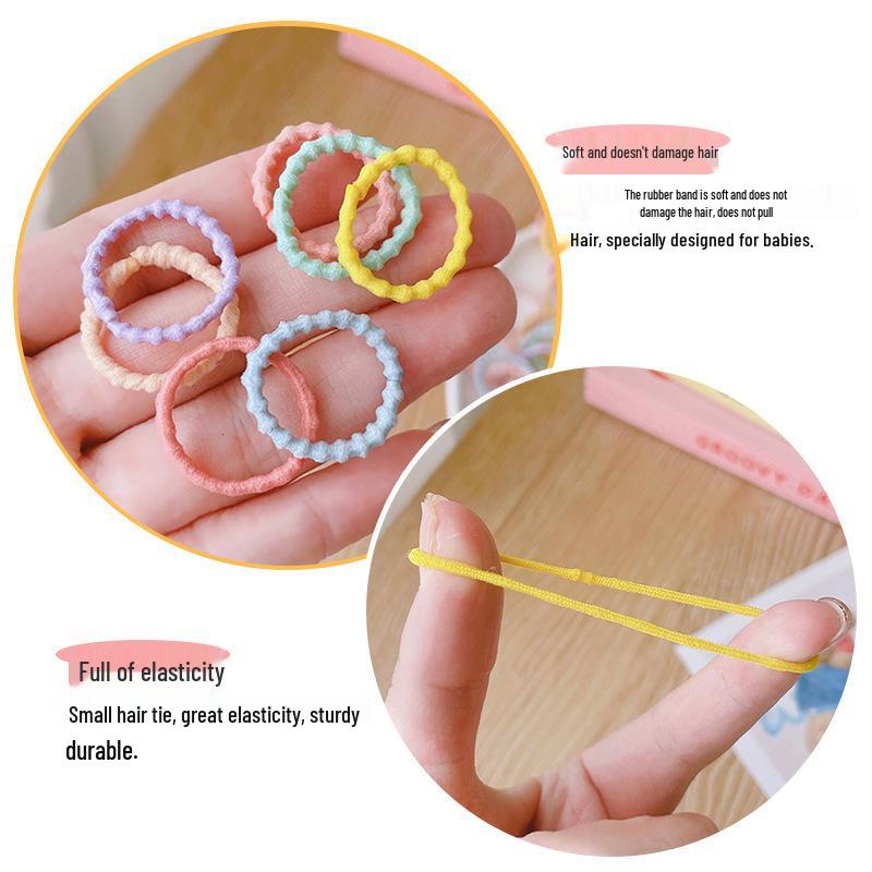 100 Pcs Child and Baby Hair Ties - Elastic, No Damage, High Elasticity Hair Bands for Small Ponytails