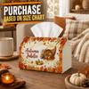 1pc Autumn Tissue Box Holder with Classic Thanksgiving Design-Cornucopia Script,Durable Polyester,Ideal for Kitchen,Living Room,Bedroom,Bathroom,Car-S