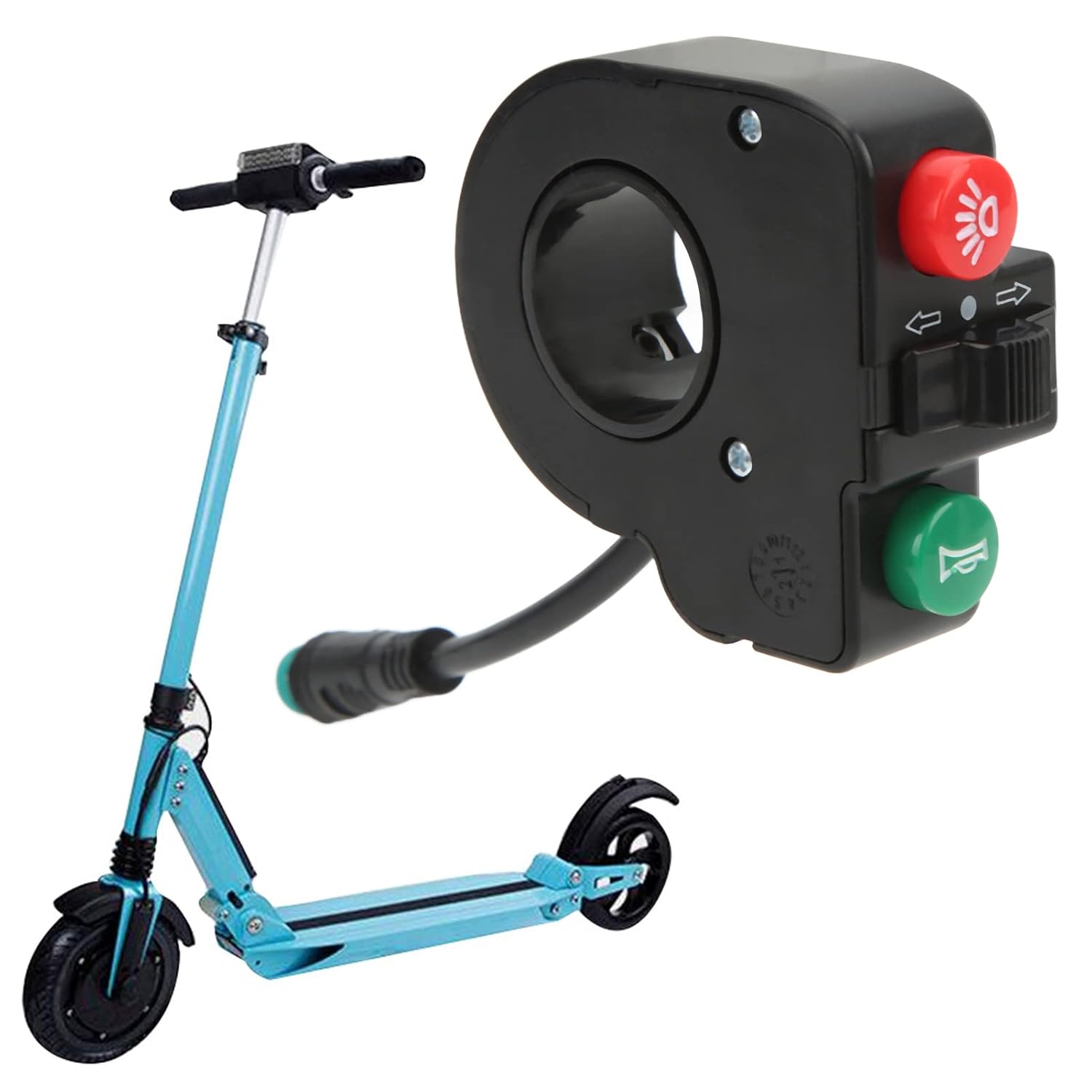 

3-in-1 Scooter Turn Signal Switch, Waterproof 5 Pin Switch with Replaceable Button Compatible with KUGOO M4, M4 PRO - Scooter Horn Swit ch with