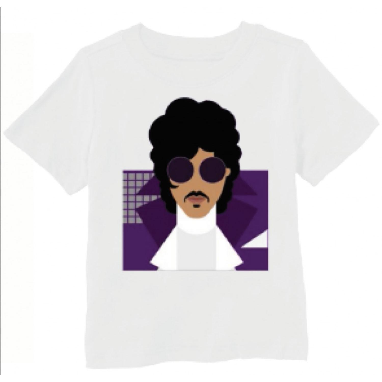 Men s Prince Cartoon Sunglasses T-shirt Small White 4XL