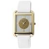 Bracelet Watch - Rabia - Gold - Rectangular 32 Mm - White Faux Leather Strap