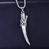 Trendy Men's Titanium Wheat Ear Cross Pendant Necklace with Long Pearl Chain