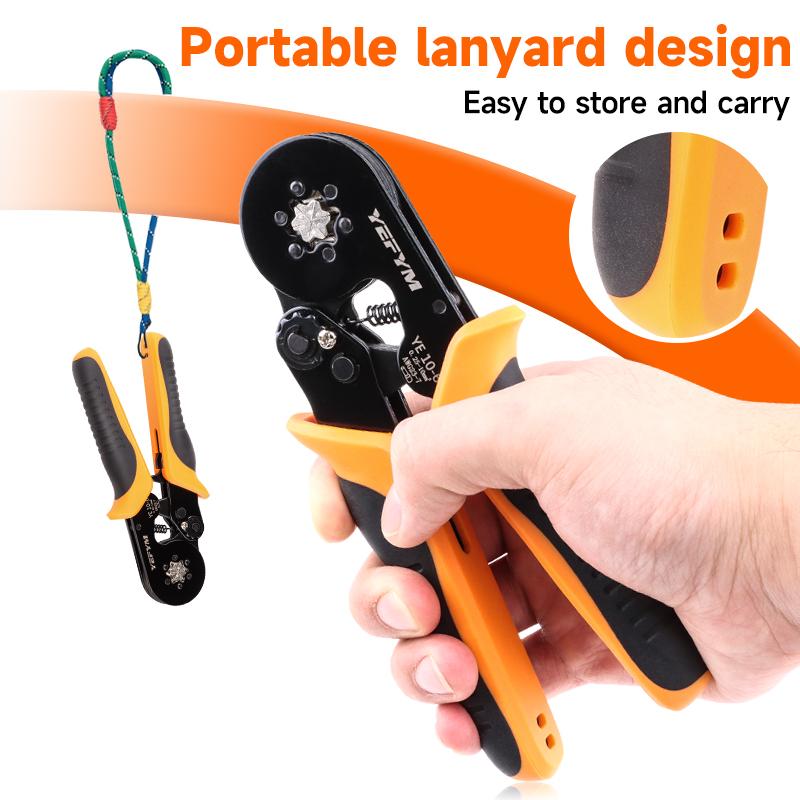 Hylseklemverktøy Selvjusterende sekskantet ledningskrimpetang for AWG23-7(0.25-10mm²) Skralle Ledningskrimpeverktøy YE 10-6