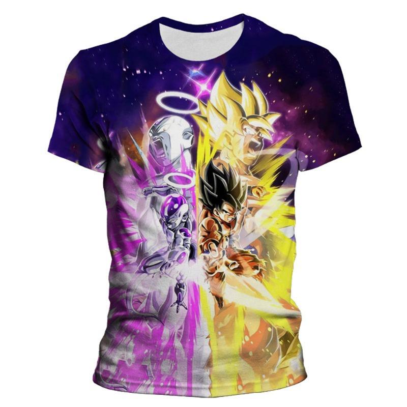 

Dragon Ball Z Frieza vs Goku 3D Print T Shirt Men Anime Battle Graphic Tee Harajuku Streetwear S