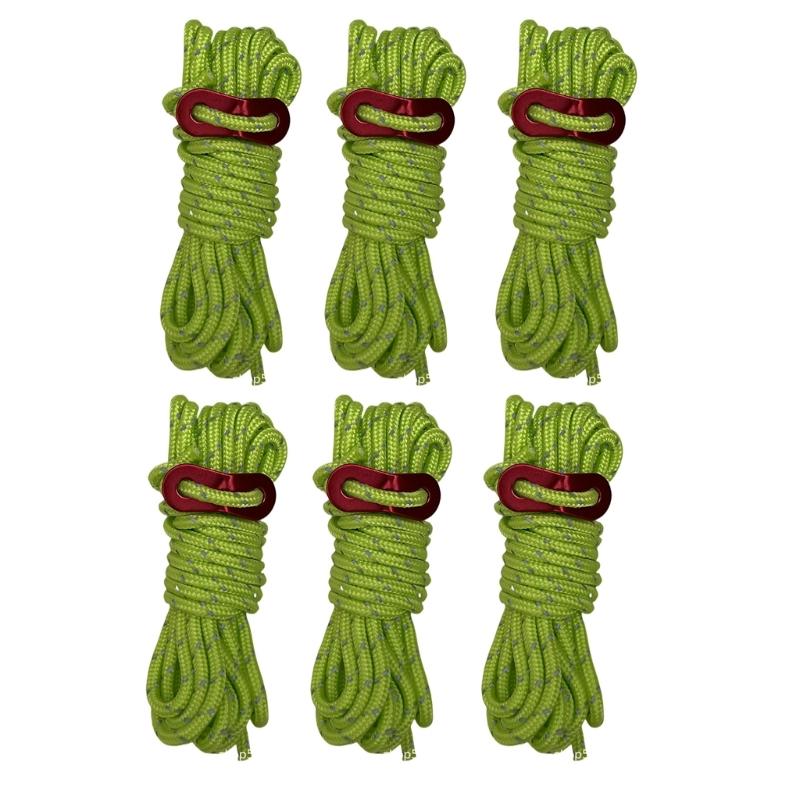 Camping Rope Cord Guy Line for Camping Tent Fixation, Travel Backpacks, Outdoor 13 Feet 4MM Reflective Tent Guy Rope