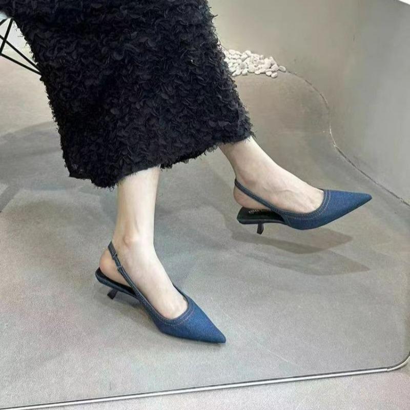 Women Sandals 2024 New Summer Shoes for Women Pointed Toe Dress Sandals Thin High Heels Elastic Band Sandals Sandalias De Mujer