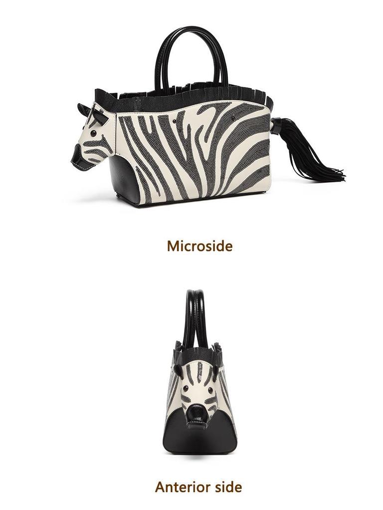 Dámská flitrová taška přes rameno se zebřím vzorem - Nový styl, Niche design, Kontrastní barva, Vysoce kvalitní textura, Osobnostní crossbody taška