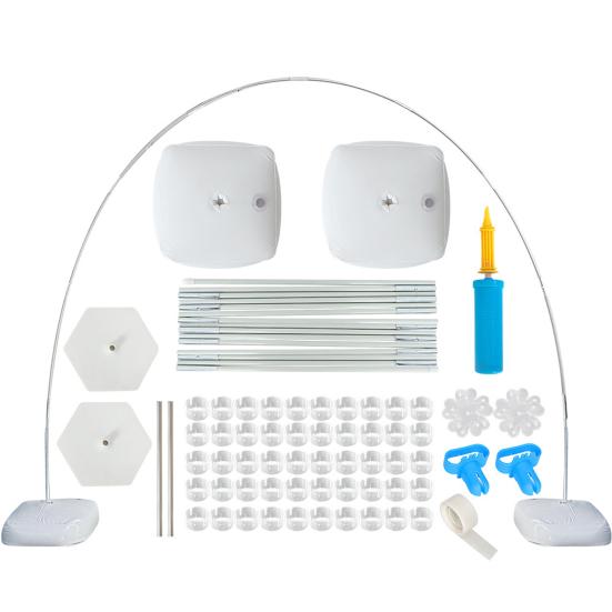 

1 Набор Подставка для шаров Основание с возможностью заполнения водой Широко применяется Форма арки Регулируемый набор подставок для шаров Свадебный декор белый