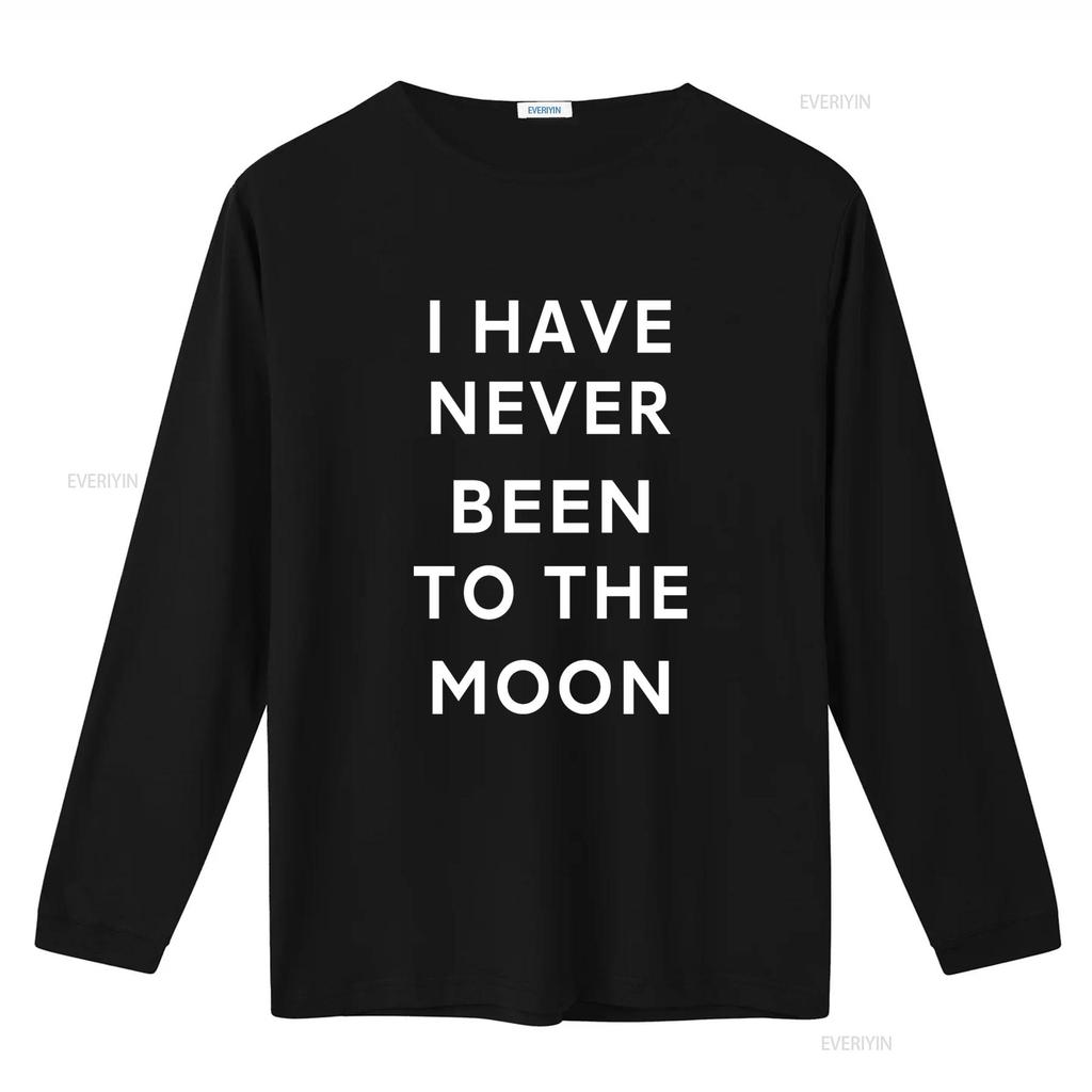 I Have Never Been To The Moon T Shirt Y2K Funny Meme Gag Weirdcore Clothing For Her Him Oddly Specific vintage Washed