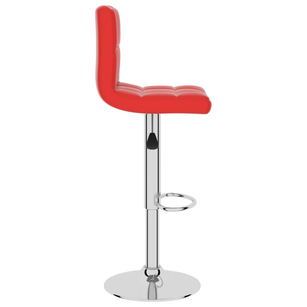 Bar Stool Red Faux Leather