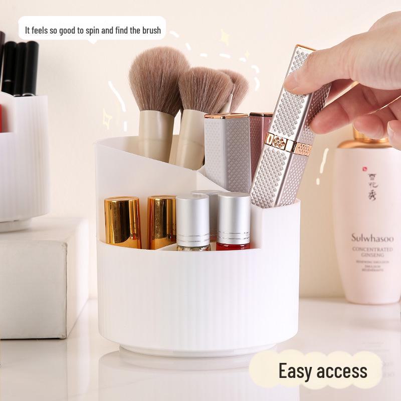 Tragbarer, rotierender Make-up-Pinselhalter: Großer Stauraum für Lippenstift, Augenbrauenstift, Lidschattenpinsel und Schreibwaren.