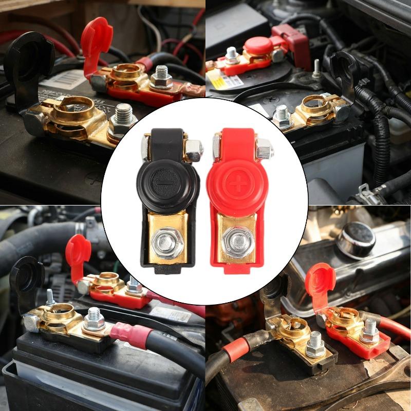 2pcs Battery Terminal Cable Clamp Negative + Positive Top-Post for Toyota for Cars and Truck Accessories