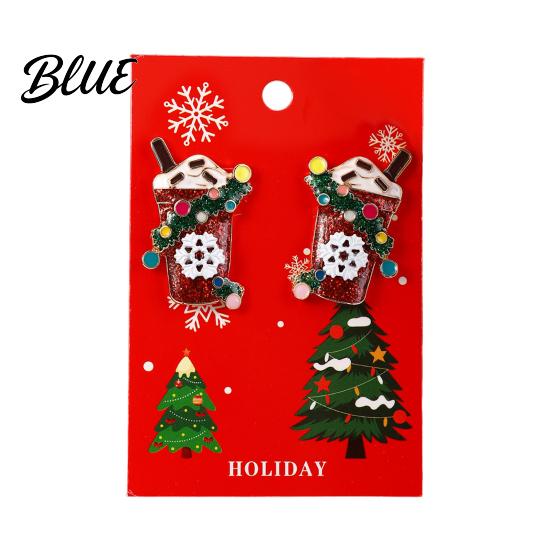 Hanging Earrings 1 Pair Women Christmas Tree Elk Santa Bell