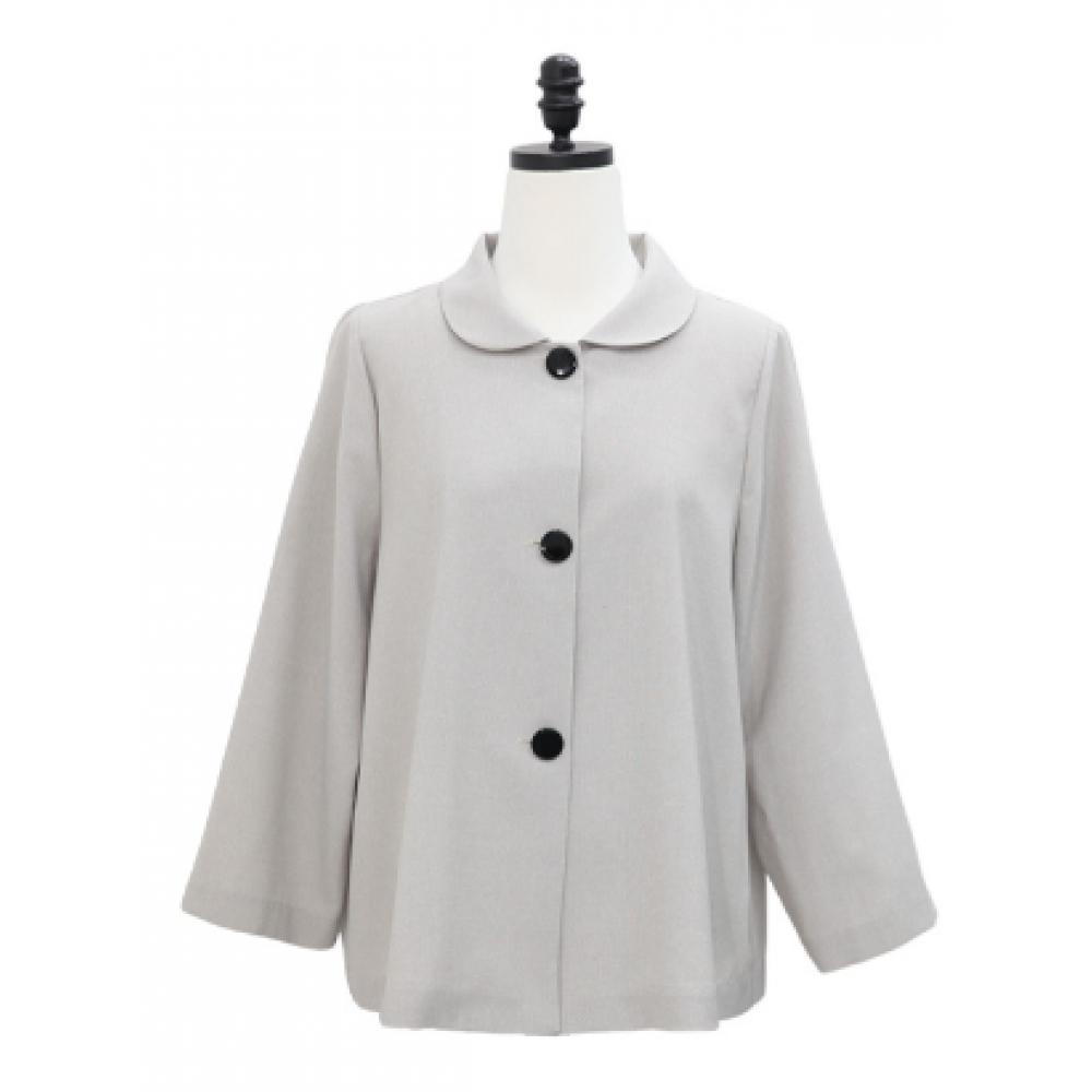Shiz Madam J31820 Flare Jacket Round Collar