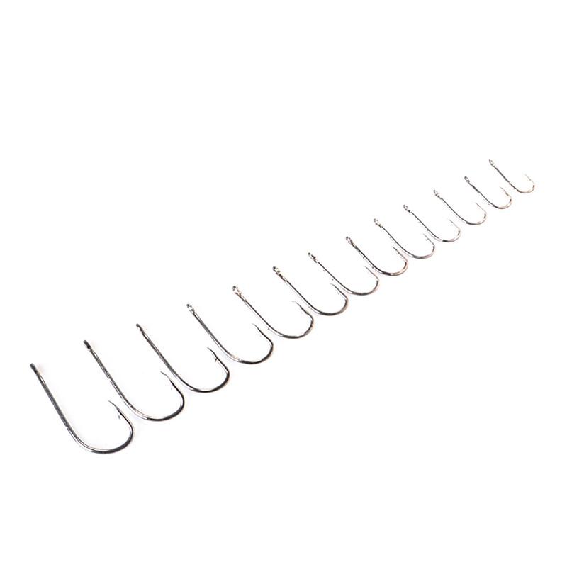 FTK Silver 50 Pieces 1 Piece Set Toy Hook Japanese Fish Hook Isny Barb Hook Bait Holder Fly Fishing Tackle AD Pointed Ring Carp Hook GAC