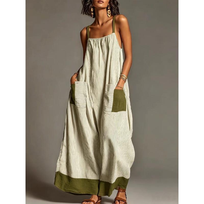 QICED Women's Fashion Suspenders Sleeveless Summer Spring Solid Color Print Casual Dresses Casual Chic