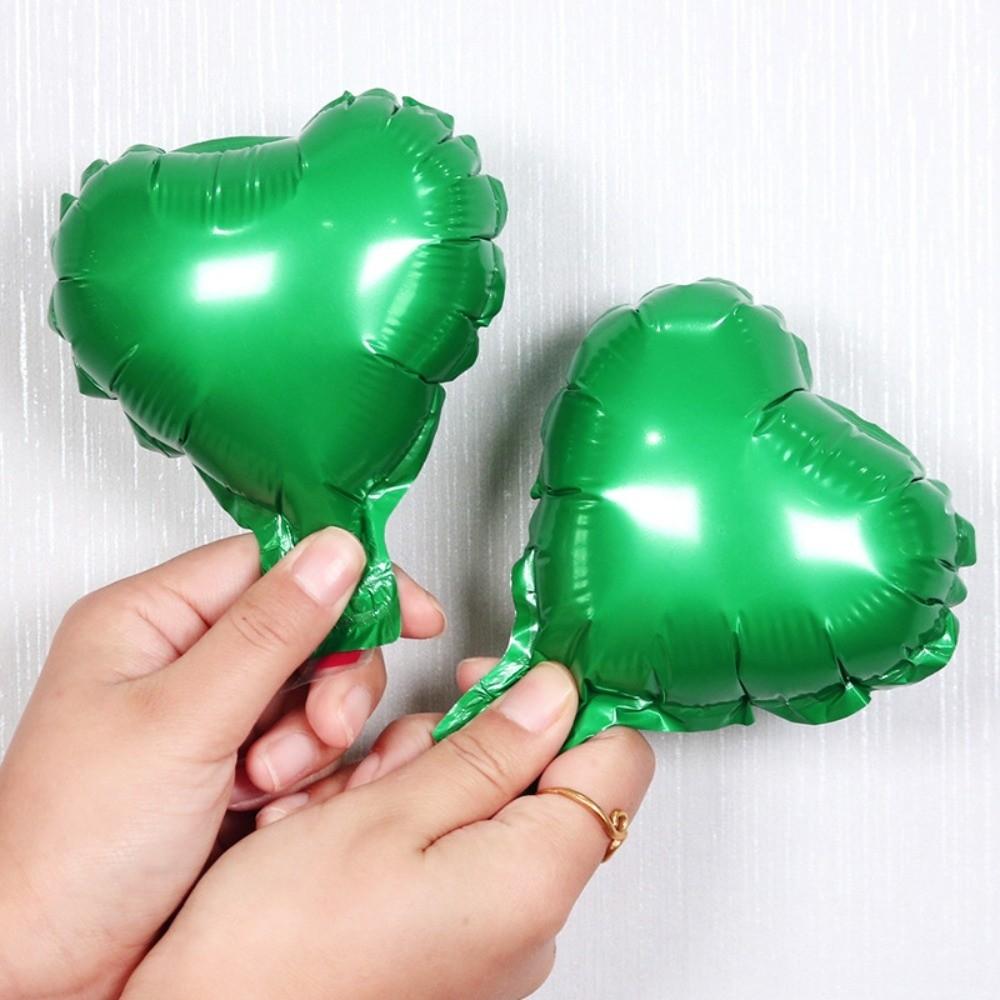 10 шт. Новый размер 5 дюймов Шары из фольги в форме сердца Мини-многоцелевой воздушный шар из алюминиевой пленки Шар в виде сердца-любви День рождения 5inch зелёный