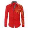 Men Long Sleeve Shirt With Metallic Print For Casual Wear And Spring Fashion