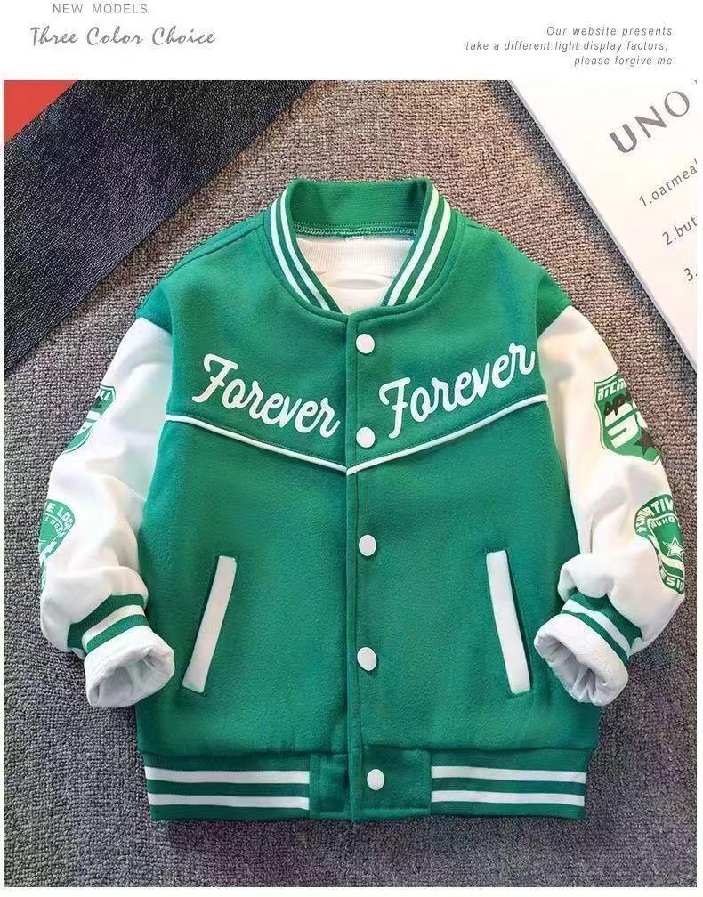 Boys' 2024 Spring/Autumn Baseball Jacket - Fashionable Children's Top