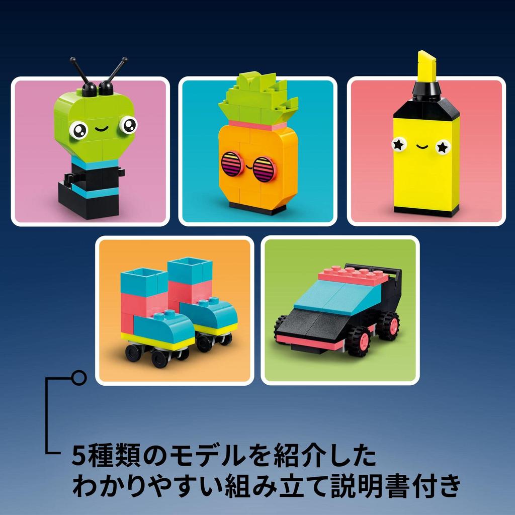 LEGO Classic Idea Parts 11027 Spielzeugblock, pädagogisch, kreativ, für Jungen und Mädchen, Alter (Neonfarbe) 5+