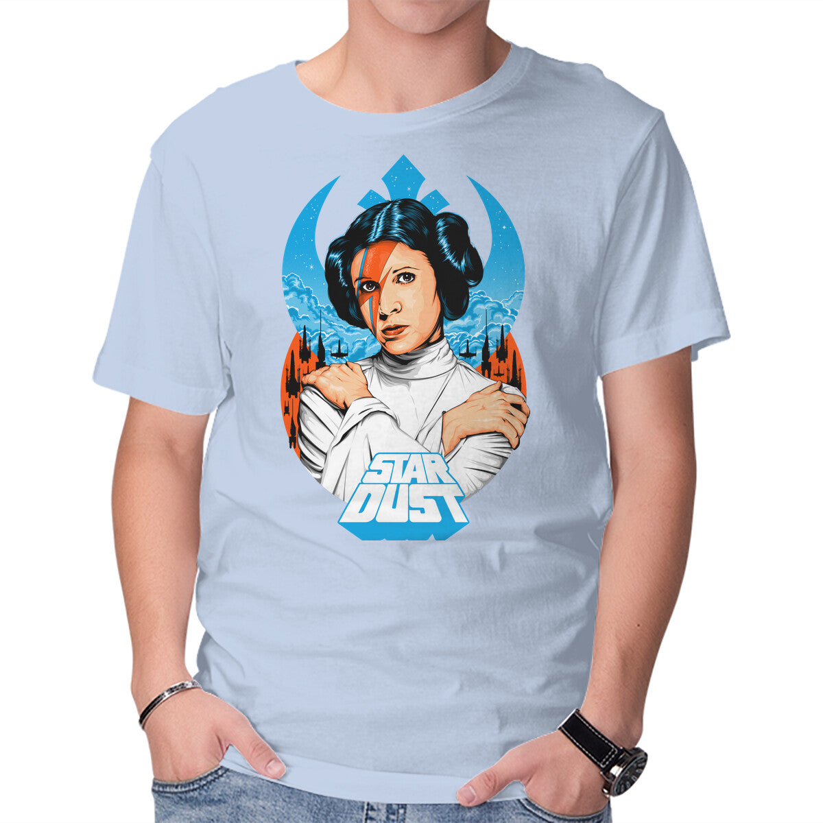 Unisex Crew Neck T-Shirt Lady Stardust Graphic Short Sleeve Casual Tee L