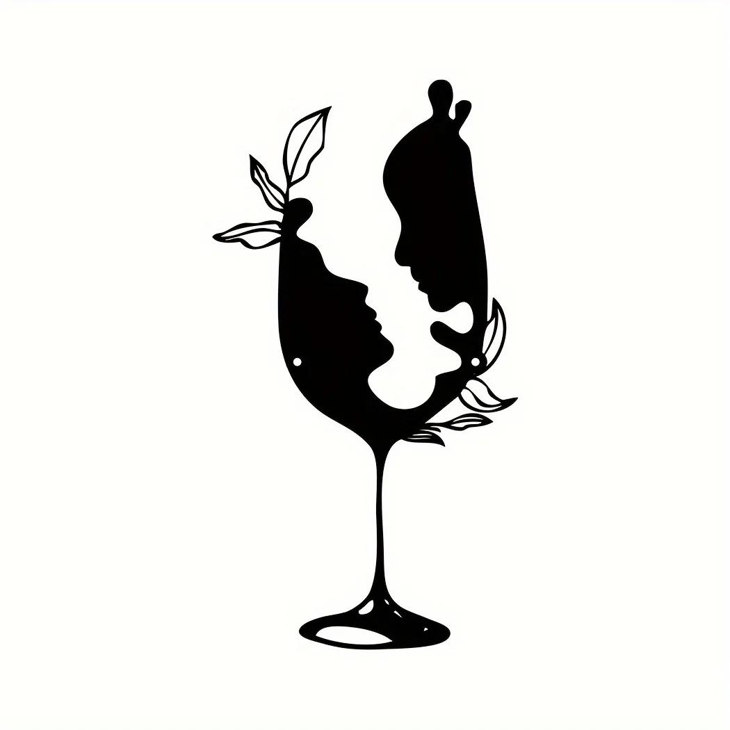 

1 шт. Металлический настенный декор Женщина в стеклянном дизайне Элегантное линейное искусство Настенное искусство Стильное украшение для дома и комнаты Уникальное металлическое женское искусство чёрный