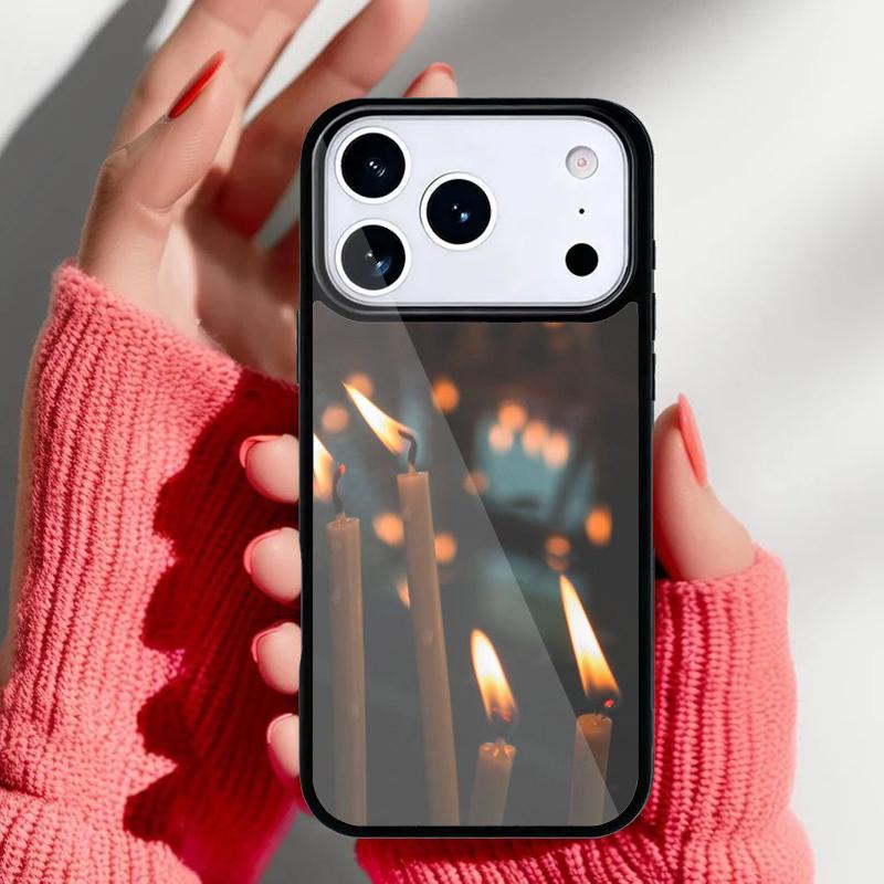 Candle Light Romantic Peace Phone Case for iPhone 17 16 15 14 13 Pro Max Back Cover for 12 11 Pro Coque
