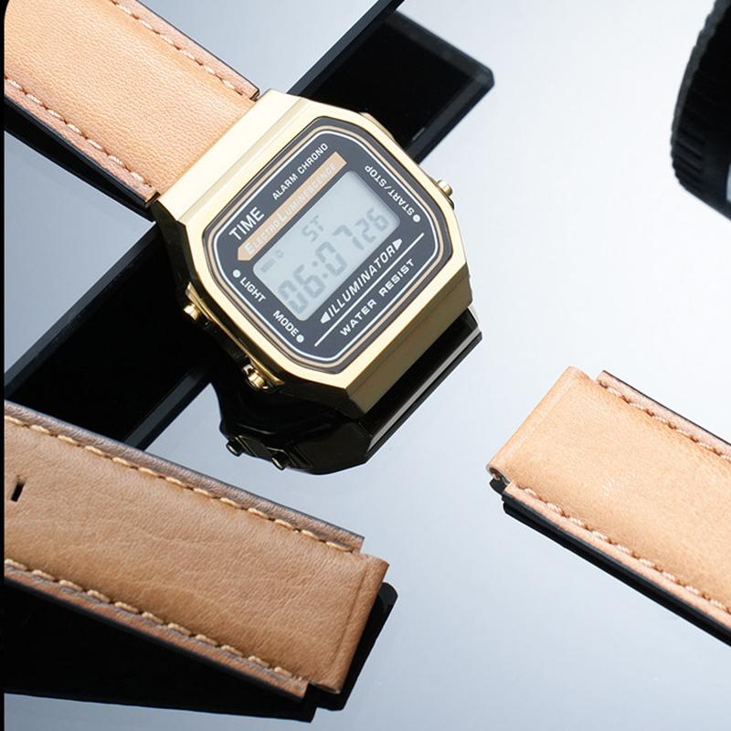 Per Casio AE1200 AE1300 A158W/A168 W-216H Cinturino per Orologio Vintage Bocca Convessa Braccialetto da Uomo 18MM Cinturino Orologio Retro in Vera Pelle