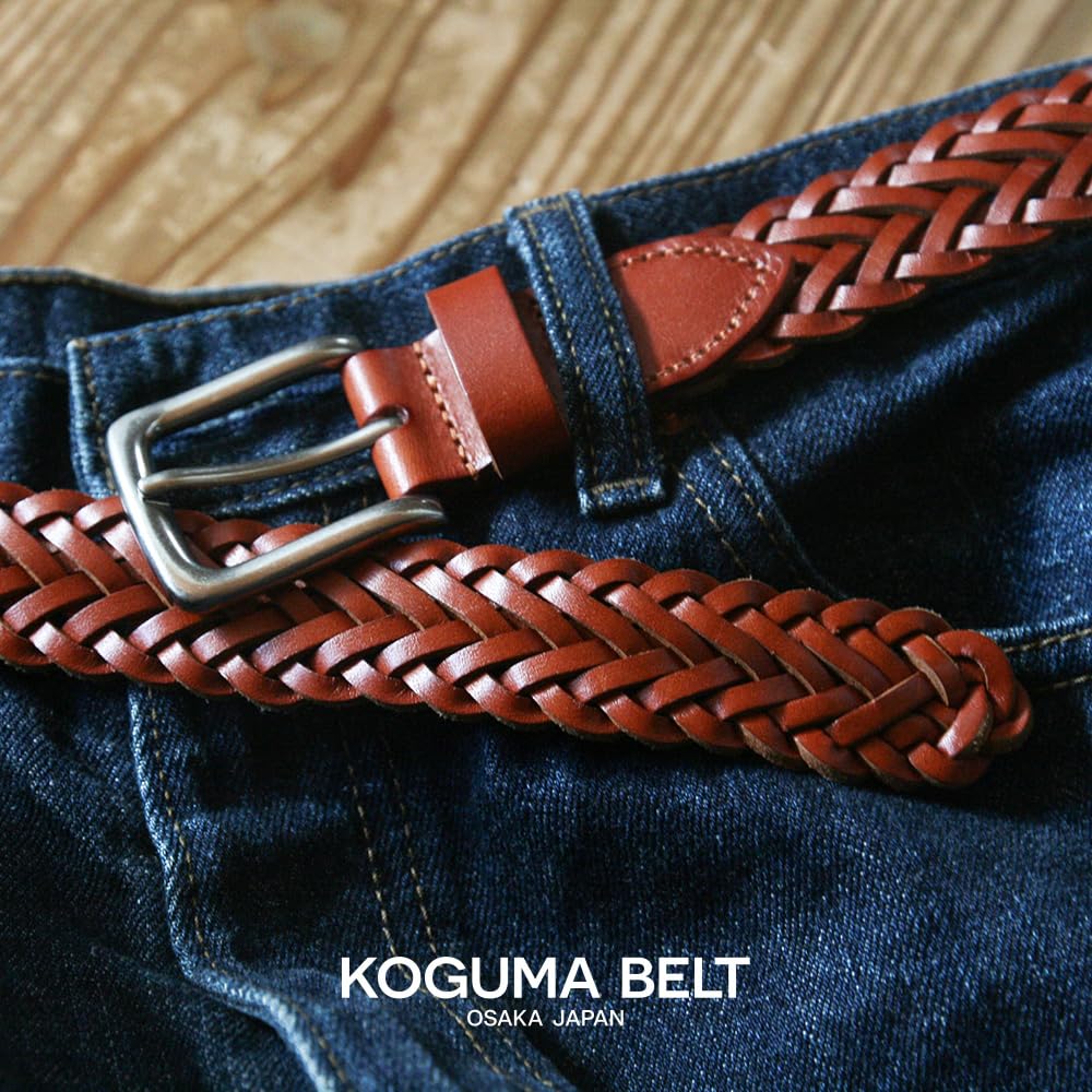 [KOGUMA BELT] Koguma Belt Mesh Belt, Men's & Women's, Genuine Leather, Cowhide, Casual, Braided, One Size Fits All, Simple Design, KGMCB-0002