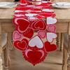 Valentines Day Table Runner, Embroidered Sweet Red Love Heart Table Runners, for Mother’s Day, Wedding Anniversary, Marriage Proposals,