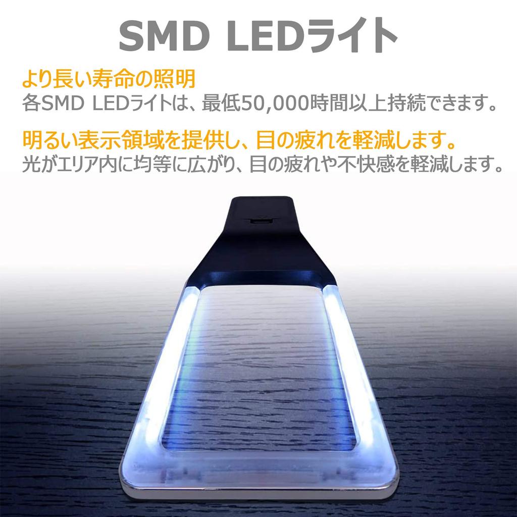 MAGDEPO 4x Magnification LED Handheld Magnifying Glass with Dimmer and Wide Reading Ideal for and Those with Poor Vision Due To Macular Manual