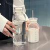 Double-Lid High Borosilicate Glass Travel Cup with Leather Sleeve
