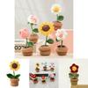 Diy Handmade Knitted Flower Potted Plant Floral Art Decoration