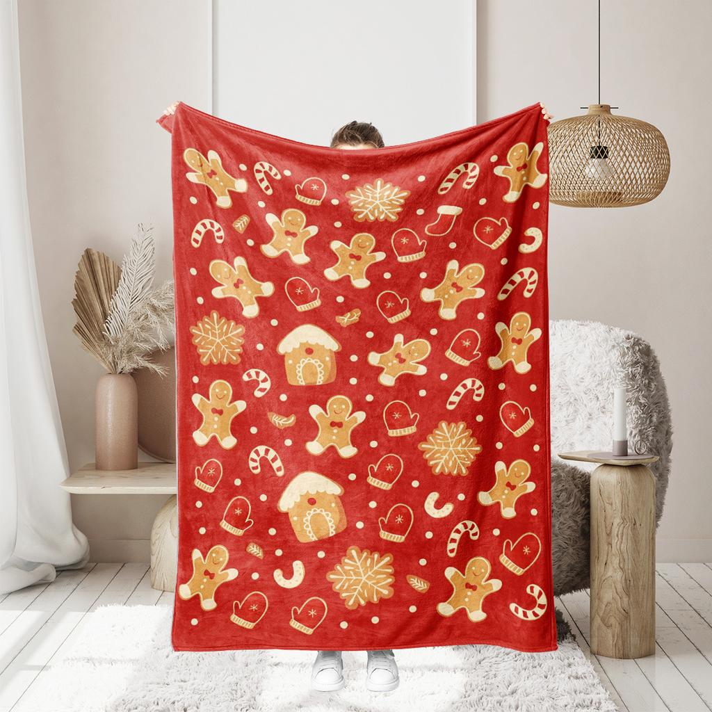 Christmas Series Printed Blanket for Sofa Bed Travel Camping Living Room Office Conditioning Blanket for All Seasons Gifts