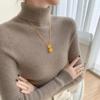 Damen nahtloser Kaschmir-Rollkragenpullover – Figurbetonter Strickpullover für Herbst/Winter