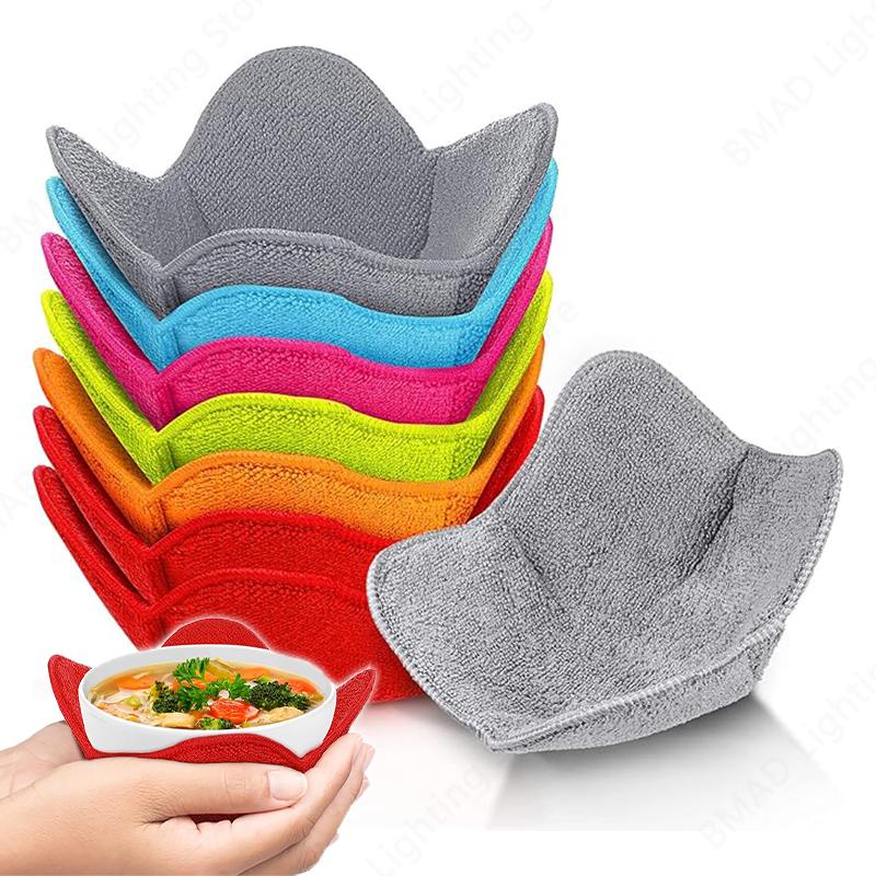 1/3/5/10PCS Microwave Hot Bowl Mat Heat Resistant Anti Scalding Towel Cloth Pad For Kitchen Dining Table Protective Accessory