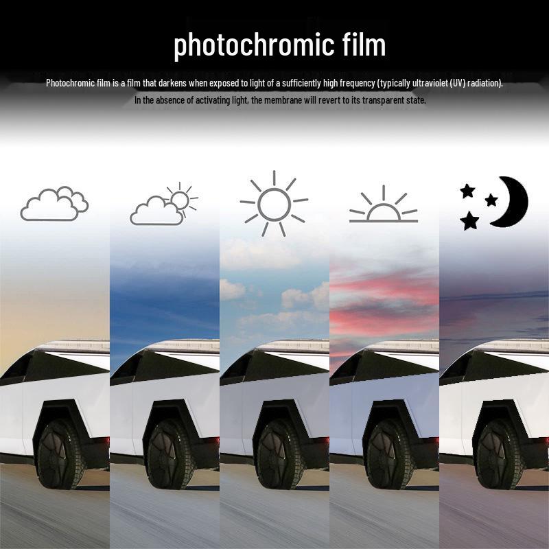 Tesla Cybertruck Scratch-Resistant Self-Healing Headlight Film (White to Black TPU)