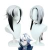17" / 31" Silver Straight Cosplay Wig with Silicone Scalp, Heat-Resistant Synthetic Hair for Fantasy Commander