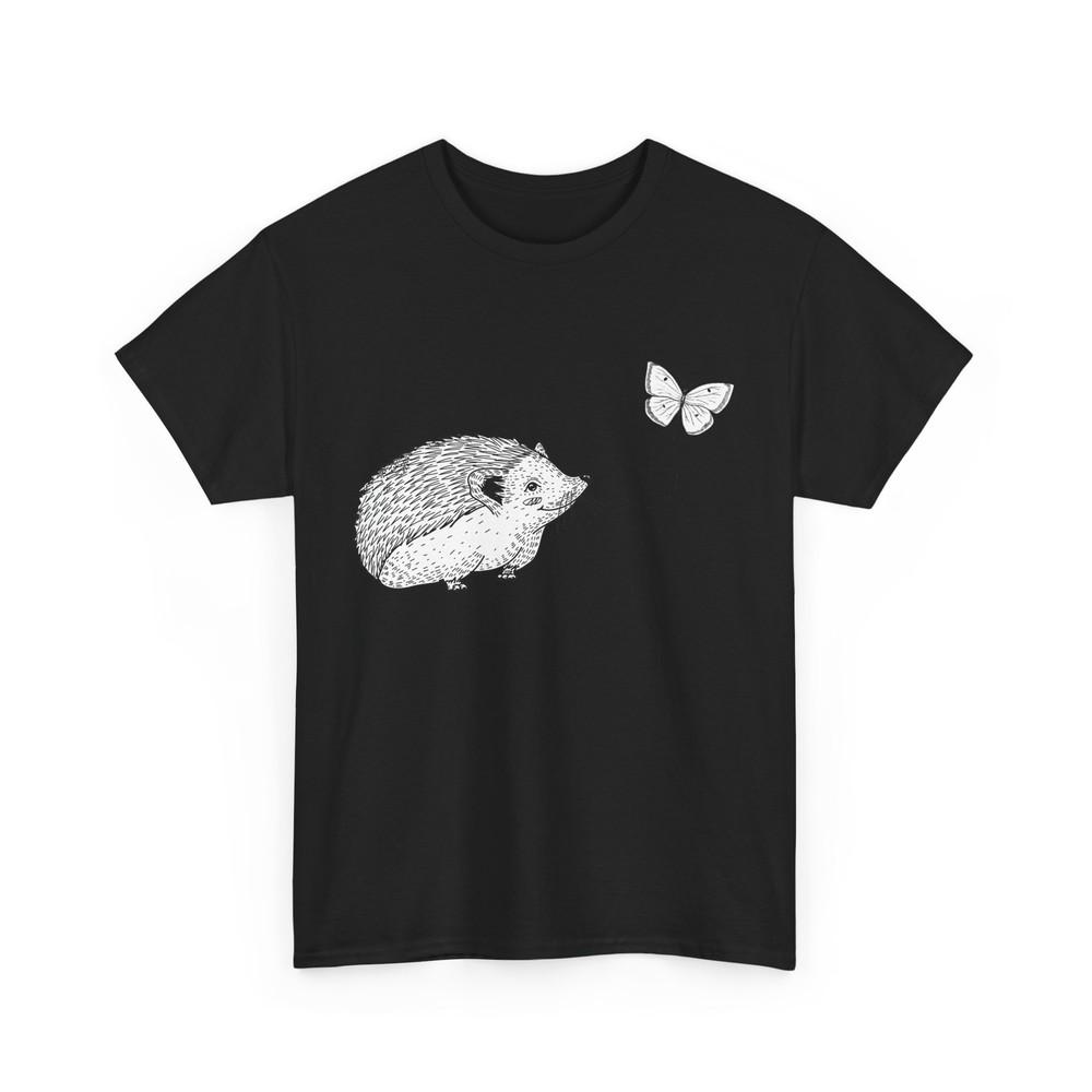 Hedgehog Butterfly Shirt, Animals Hedgehog Lovers Women Men Cute T-Shirt