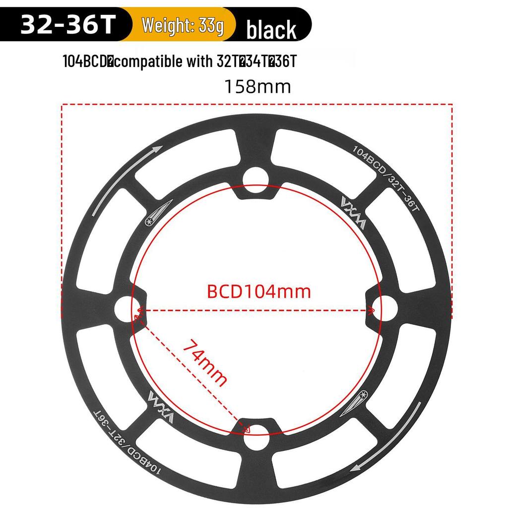 Protector de cadena de aluminio para bicicleta de montaña 104BCD, cubierta de piñón