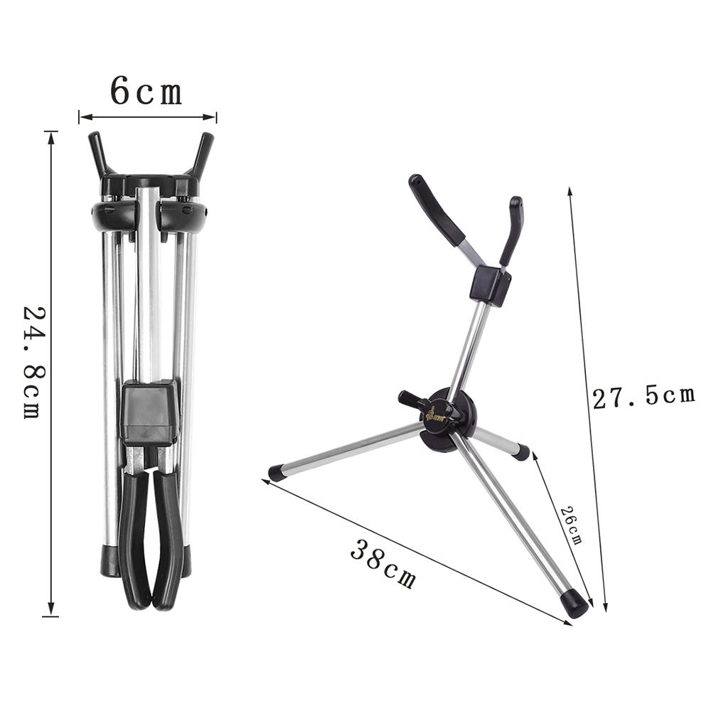 Foldable Saxophone Stand Portable Alto Sax Metal Floor Stand Holder Aluminum Alloy with Carry Bag