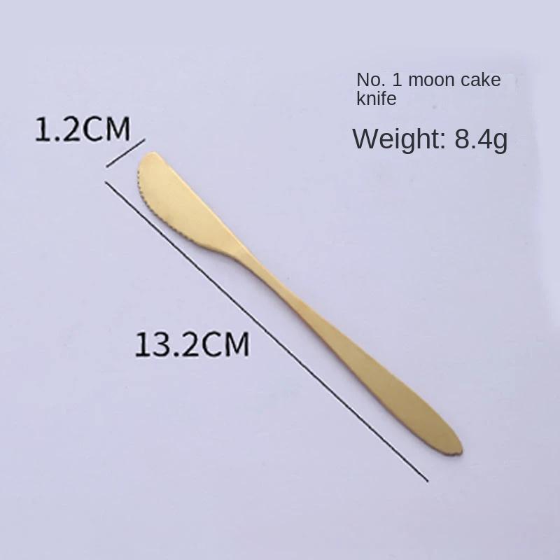 

Золотая лопатка для торта Набор ножей, вилок и ложек из нержавеющей стали для торта, ложка для десерта с лунным пирогом, инструменты для выпечки западной выпечки