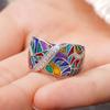 1pc Bohemian Style Synthetic Zirconia Ring for Women - Vibrant August-Birthstone Design, White Golden Plated, Perfect for Summer, Daily Wear & Parties