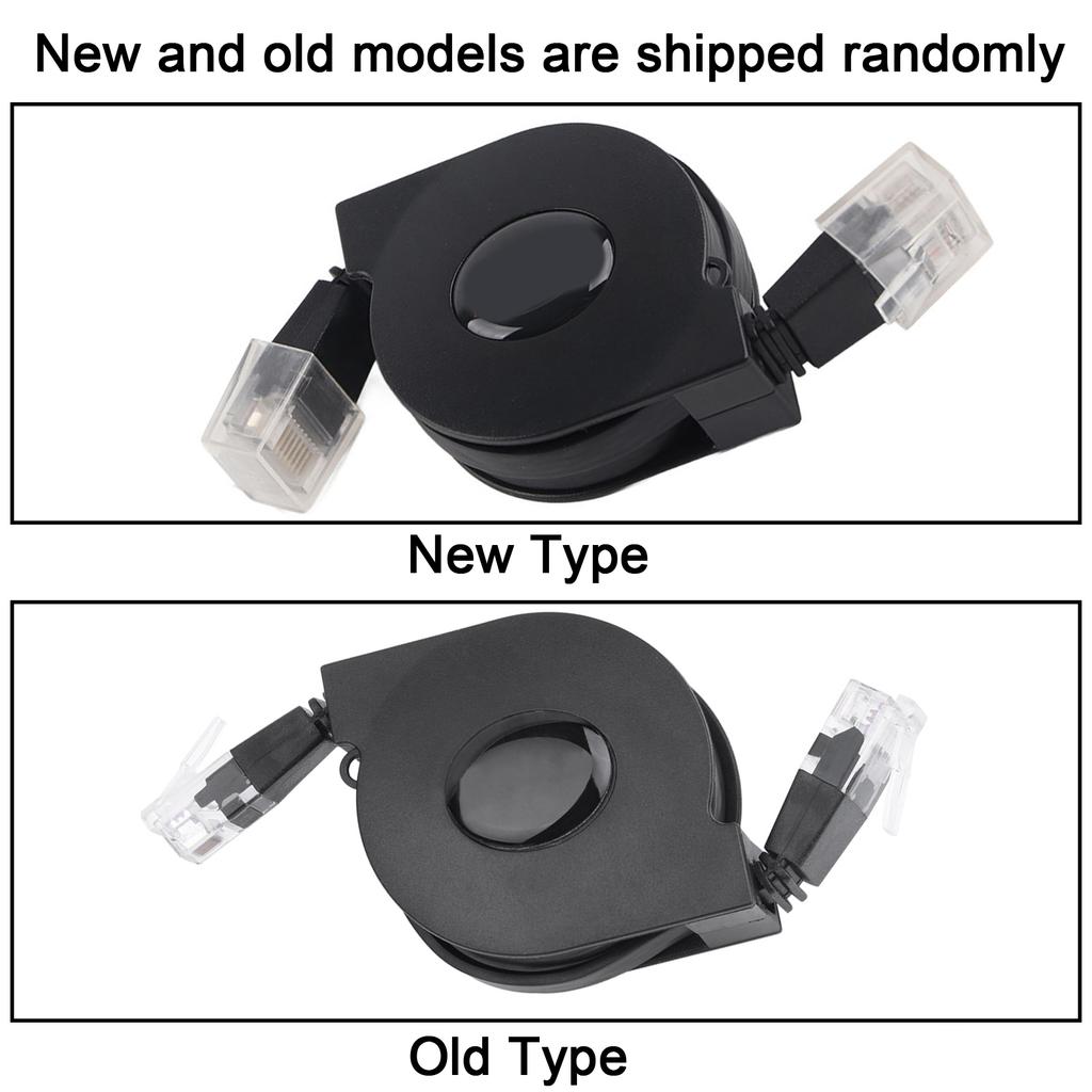 1pc New 1m 2m Adjustable Retractable CAT6 RJ45 Lan Network Cable Cord Black