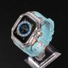 Silicone Strap+ Transparent Case for Apple Watch ultra2 49mm 44mm 45mm Sport Band Bezel for iwatch series 9 8 7 SE 6 5 4 Mod Kit