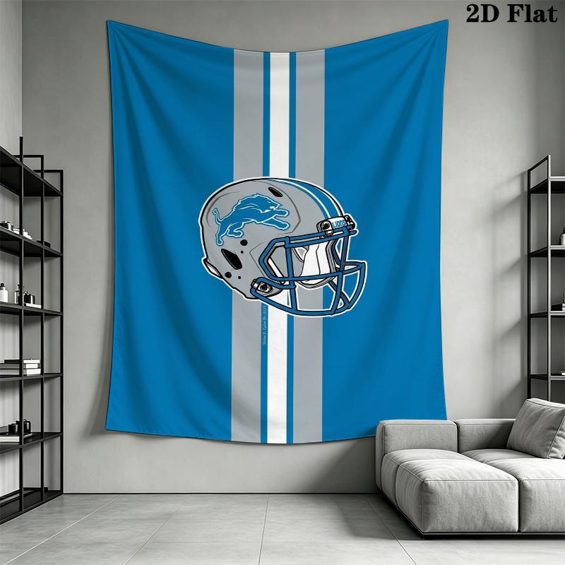 Detroit Lions Wall Tapestry Aesthetic Wall Hanging Printed Fabric Blanket Decorative Tapestries for Bedroom Living Room Home Decor