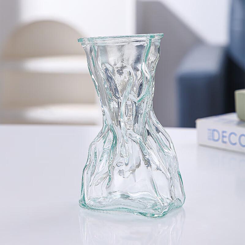 Origami Style Transparent Glass Vase