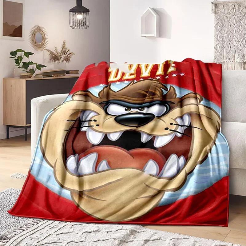 Cartoon Tasmanischer Teufel Decke Leichte Warme Überwurfdecke Weiche Niedliche Großmaul Decken Für Wohnzimmer Schlafzimmer Kinderzimmer