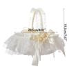 Wedding Flower Girl Basket Wedding Ceremony Decoration White Flower Girl Basket Lightweight for Wedding Reception Table