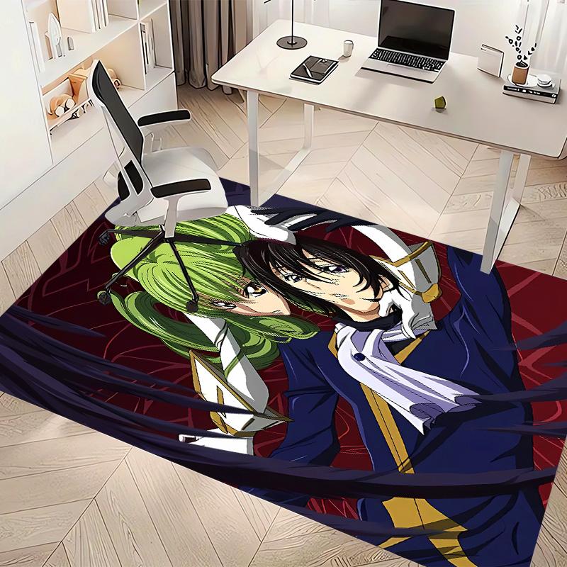 Anime Code Geass Printed Absorbent Washable Carpet,Non-Slip Bathroom Mats,Kitchen Rugs,Living Room Entrance,Camping Picnic Rugs